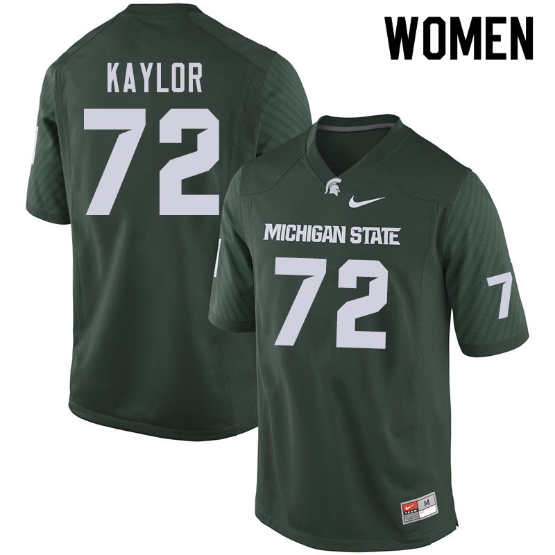 Women #72 Damon Kaylor Michigan State Spartans College Football Jerseys Sale-Green